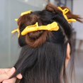 thumbnail image 5 of 12 pinzas para el pelo de piel de cocodrilo para estilizar el cabello, pinzas para el pelo profesionales de plástico duraderas para mujeres, color amarillo, 5 of 5
