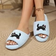 thumbnail image 5 of Fengactive Womens Cat Embroidery Open Toe Slide Slippers Round Toe Soft Sole Breathable Casual House Slippers, 5 of 8