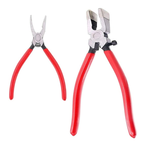 Glass Breaking Pliers Key Fob Pliers Grozing Pliers, Glass Running Pliers for Hardware Install, Thick Glass, Stained Glass Work, Key Fob