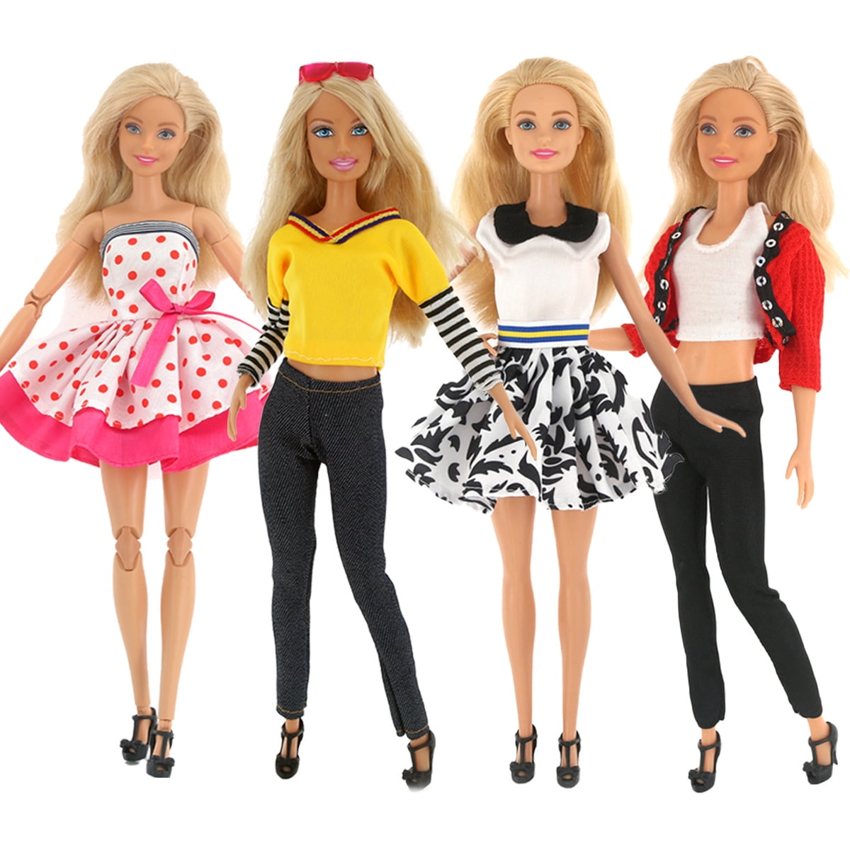 SHENMO Barbie Fashion Costume 4 Pieces 4 Doll Accessories For Ch