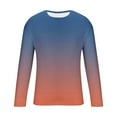 thumbnail image 5 of VgaVtl Mens Long Sleeve Tshirt Big and Tall Fall Winter Mens Clothes Shirts Basic Casual Blue Gradient Color Regular Gym Shirts,M, 5 of 5