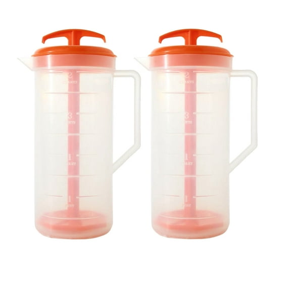 The Original MixStir 2 Quart Plastic Mixing Pitcher (Set of 2, Orange)