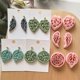 thumbnail image 2 of 1 par de hojas de plantas verdes de selva tropical, molde for pendientes de cerámica blanda, molde artesanal DIY, 2 of 4