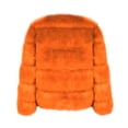 thumbnail image 7 of Yigetop Fur Coats for Women European and American Wool Imitation Jacket Women's Short Long Sleeve Faux Leather Coat Faux Fur Jacket Women orange M, 7 of 7
