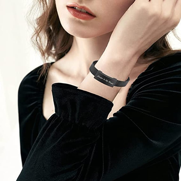 SHAJWO Cremation Bracelet For Ashes - Infinity Heart Urn Bangle, Genuine Leather, Memorial Keepsake Jewelry
