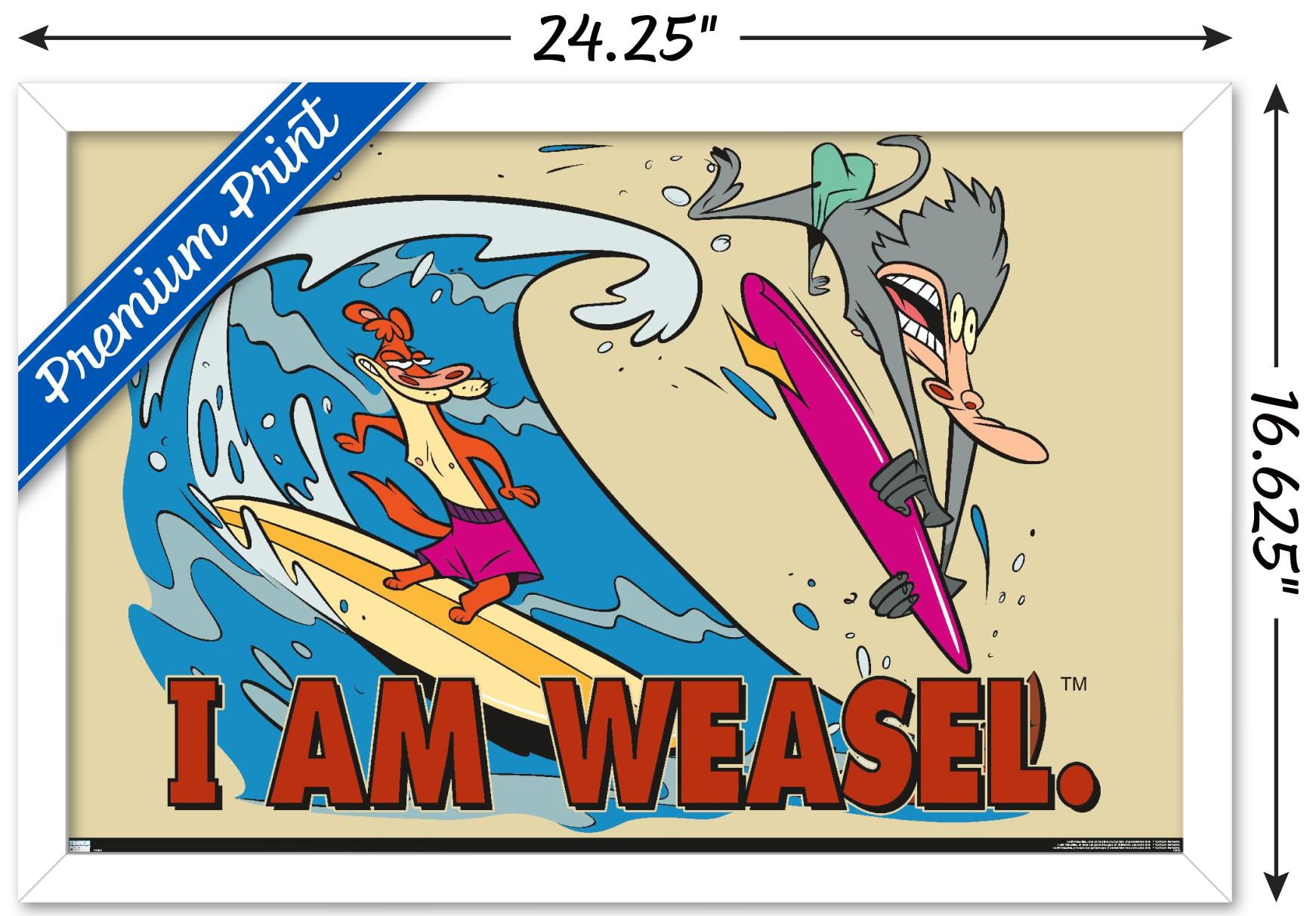 I Am Weasel - Surf Wall Poster, 14.725" x 22.375", Framed