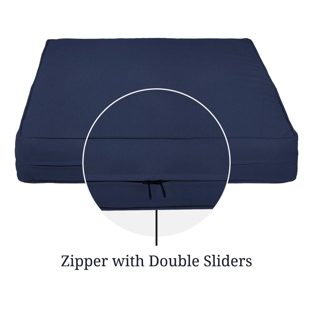 Covers&All Sofa Slipcovers – Waterproof Couch Cushion Covers for Patio Furniture, Pack of 2, Navy Blue