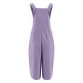thumbnail image 5 of QATAINLAV Rompers for Women Loose Eyelet Embroidery Adjustable Strap Short Overalls Summer Casual Comfy Jumpsuits with Pockets 2025 Beach Vacation Outfits Purple S Christmas Clearance, 5 of 6