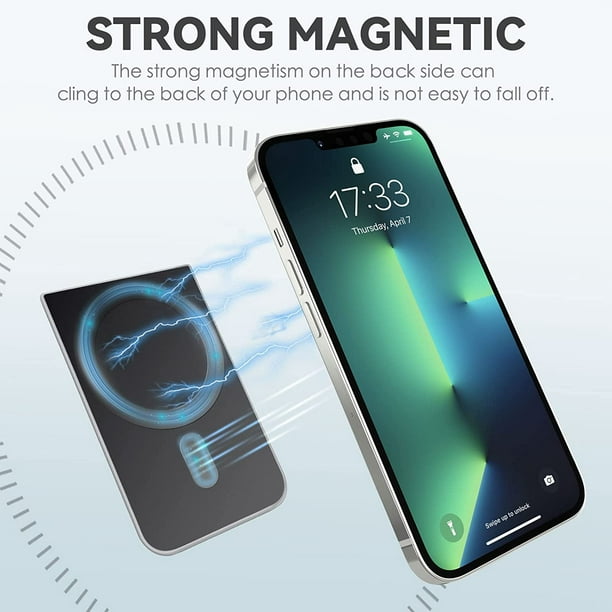 CloudValley MagSafe Portefeuille magnétique pour iPhone en lycra extensible  double poche porte-cartes de crédit pour l'arrière de l'iPhone 13 et 12,  accessoires Mag Safe [Noir] : : High-tech