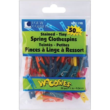 Miniature Clothespins - Loew-Cornell Woodsies Tiny Spring Clothespins-Colored 1-Inch 50-Pack, Tiny clothespins are perfect for miniature laundry day or decorative ways to hold tiny craft.., By LoewCornell Ship from US