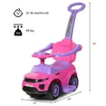 thumbnail image 2 of Topbuy 3-in-1 Kids Ride-On Push Car, Pink, for Ages 12-36 Months, 2 of 5