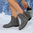 thumbnail image 5 of XUNKUSGA Ankle Boots for Women Fashion Fringe Round Toe Fall Boots Wide Calf Flat Tassel Boots Casual Hidden Wedge Heels Booties for Women 36-43 Gray, 5 of 8