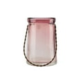 thumbnail image 3 of Northlight 13.5" Transparent Mauve Tapered Hand-Blown Glass Hurricane Candle Holder with Handle, 3 of 3
