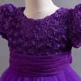 thumbnail image 6 of NiSHUIHAN Dress Up for 2 Year Old Girls Children Rose Flower Train Skirt Cake Princess Dress Girl Bowknot Puffy Gown Dress Purple 130, 6 of 9