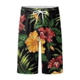 thumbnail image 2 of JAJAHO Mens Hawaiian Shorts Tropical Floral Printed Retro Streetwear Loose Fit Beach Shorts Drawstring Waist Summer Trendy Bottoms, 2 of 4
