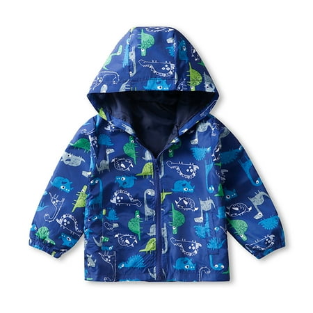 

Kids Cute Coat Baby Boys Girls Long Sleeve Dinosaur Spring Fall Winter Outwear Toddler Zip-up Hooded Thin Jacket Clothes 1-5 Y