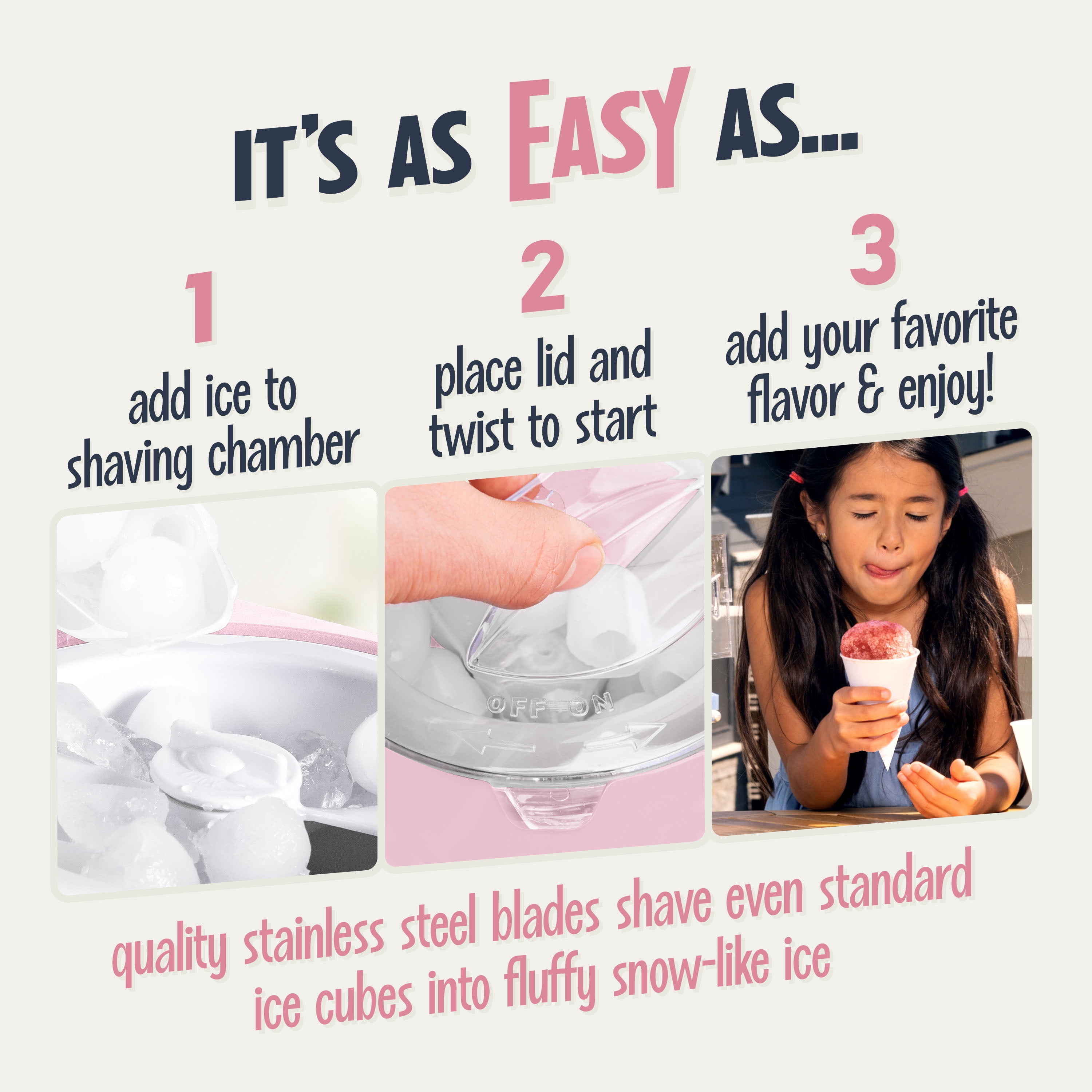 Nostalgia Snow Cone Shaved Ice Machine, Pink