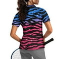 thumbnail image 2 of COEQINE Women V Neck Golf Shirts Moisture Wicking 1/4 Zip Casual Blue Pink Zebra Print Star Soft Lightweight Polo Shirts Quick Dry Fit Workout Tennis Activewear, S, 2 of 7