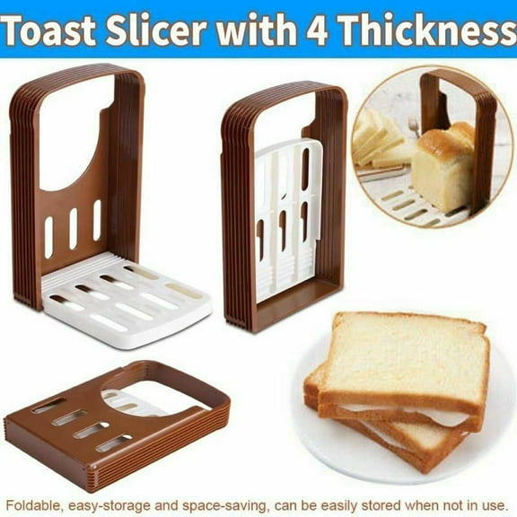 LILIANG Bread Slicer Adjustable Bread Cutter Foldable Toast Slicer Cutting Guide