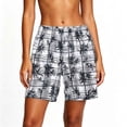 thumbnail image 2 of Uaswgudfs Women's Tropical Print Beach Shorts - Elastic Waist Loose Fit Summer Knee Length Casual Shorts, 2 of 6