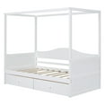 thumbnail image 6 of MODERNLUXE Twin Size Canopy Daybed with 2 Drawers,Wood Canopy Bed Frame with 4 Sturdy Posts,No Box Spring Needed,White, 6 of 7