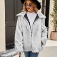 thumbnail image 4 of Women's Winter Coats - Long Sleeve Lapel Pockets Jacket Casual Trendy Outerwear, 4 of 8
