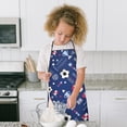 thumbnail image 4 of Blue Soccer Elements Pattern Kids Aprons for Girls and Boys,Adjustable Neck Strap Toddler Aprons for Kids Cooking Baking, 4 of 7