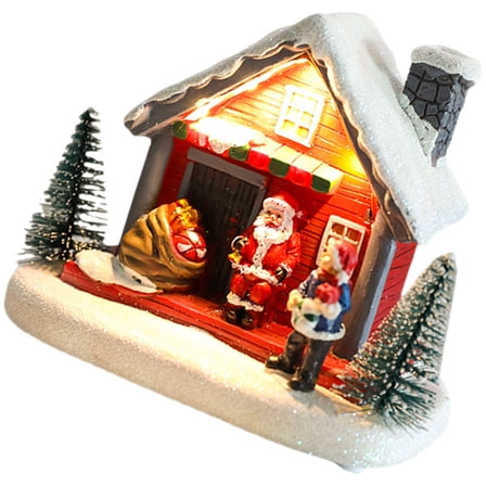 TABLZONE Miniature Village Houses Classic Christmas Design Home Decoration 1Pack 4.9X4.1X3In