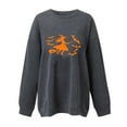 thumbnail image 3 of Halloween Womens Sweatshirts Crewneck Printed Shirts Fall Winter Long Sleeve Sweaters Casual Round Neck Blouses Loose Fitting Sweatshirt Pullover Top Halloween Costumes, 3 of 3