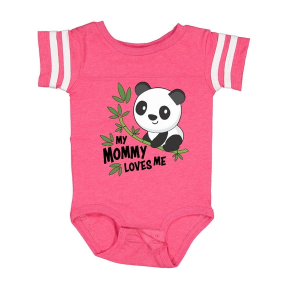 Inktastic My Mommy Loves Me- cute panda Boys or Girls Baby Bodysuit