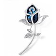 thumbnail image 1 of Broche de Mujer en Forma de Rosa con Cristales y Piedra azul CHAO, 1 of 5