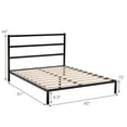 thumbnail image 3 of Giantex Metal Bed Frame w/Headboard, Bed Frame Mattress Foundation w/Wood Slat Support, No Box Spring Needed, Queen, 3 of 6