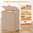 thumbnail image 6 of BGTREND 150L Double Laundry Basket with Lid, Clothes Hampers for Laundry with Bamboo Handles and Removable Liner Bags, Collapsible Laundry Sorter Dirty Clothes Hamper (Beige), 6 of 8