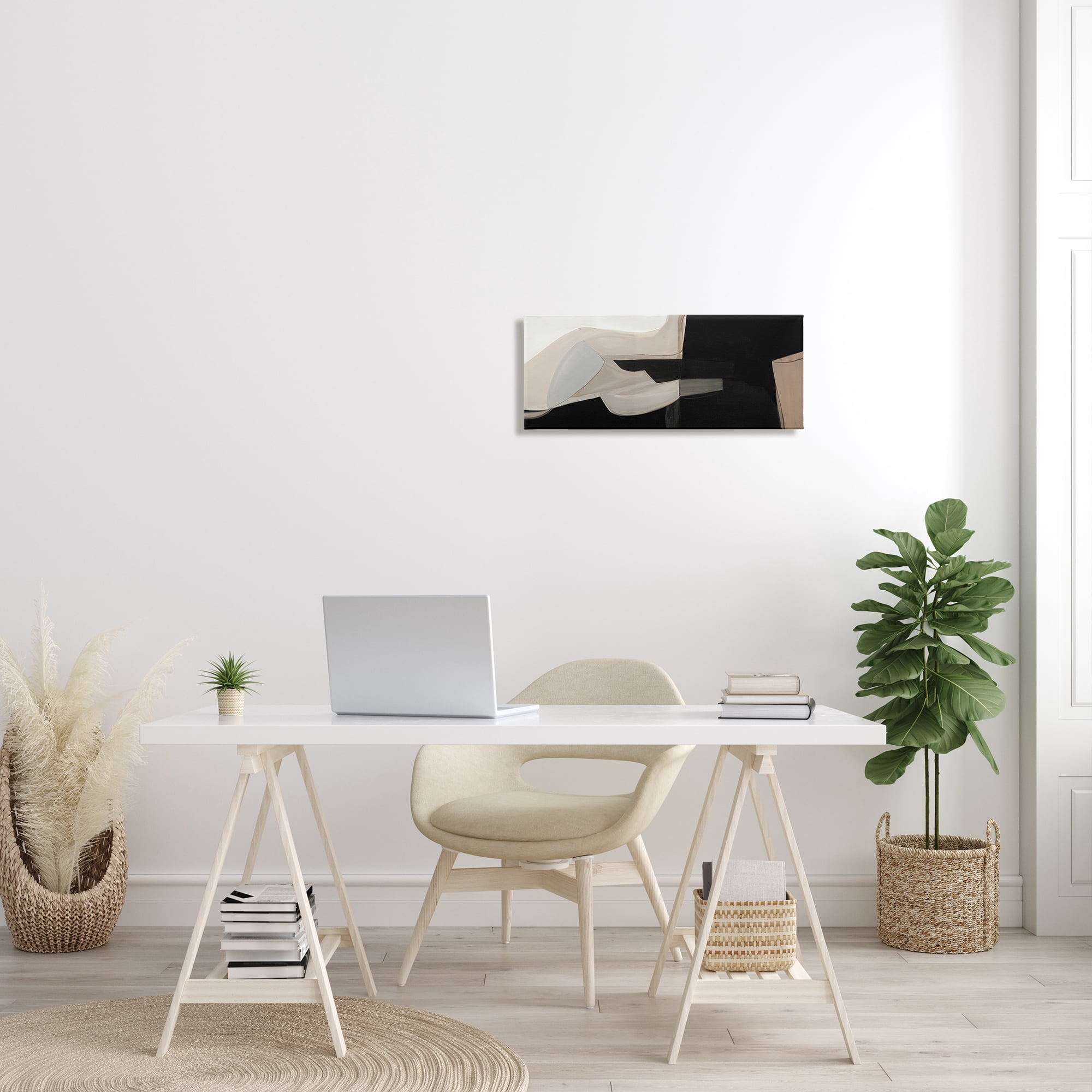 Stupell Industries Distorted Desert Shapes Dark Bold Abstract Arrangement, 10 x 24, Designed by Kippi Leonard