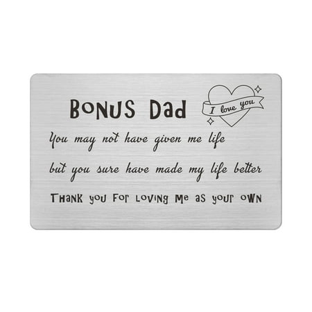 FALOGIJE Stepdad Birthday Card, Step Dad Gifts, Stepfather Wallet Card for Fathers Day