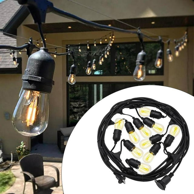 , 33 pies, colgantes vintage, luces de cuerda para exteriores, business, impermeables para patio, patio trasero, cenador Colco Luces de cuerda