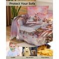 thumbnail image 4 of Pink Christmas Sofa Couch Covers for Dogs, Washable Sofa Throw Cover Single Slipcovers for Armchair with Tassels, Watercolor Xmas Tree Snowflake Couch Protector Towel Blanket M 71''x91'', 4 of 8