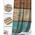 thumbnail image 6 of Farmhouse Aqua Brown Blackout Curtains for Bedroom - 84 Inch Long Light Blocking 2 Panels Set, Vintage Wooden Striped Thermal Insulated Living Room Drapes Grommet Window Curtains 52"x84", 6 of 8