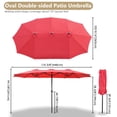 thumbnail image 4 of Yescom Parasol de Patio Double Face 15 Pieds Ombre Solaire Manivelle Jardin Extérieur Marché Rouge, 4 of 9