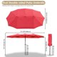 thumbnail image 4 of Yescom 14' Double-sided Patio Umbrella Sun Shade Crank Outdoor Garden Market Red, 4 of 9