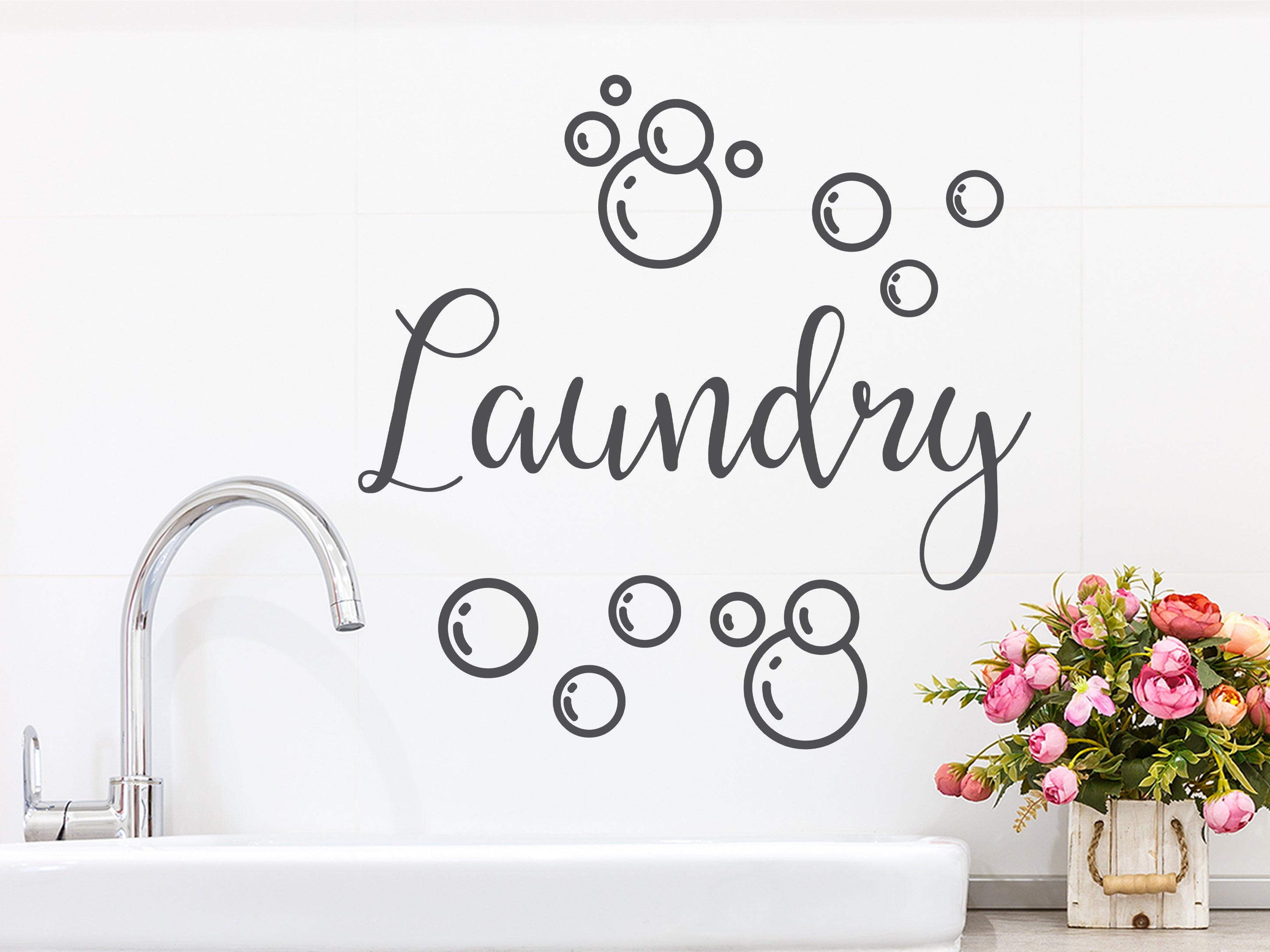 Laundry (Bubbles) Laundry Room Wall Decals