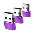 thumbnail image 2 of Adaptador portátil 3x Tipo .1 a USB 2.0 Plug and Play Rendimiento estable Púrpura, 2 of 9
