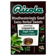 Ricola Liquorice Sugar Free Swiss Herbal Sweets 45g (Pack of 2)