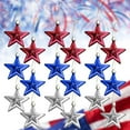 thumbnail image 2 of 3D Patriotic Star Hanging Ornaments for 4th of July Decor,2.7in Red White Blue Independence Day Ornaments,Memorial Day Christmas Tree Decorations for American Party, 2 of 3