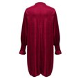 thumbnail image 4 of Womens Velvet Tunic Mini Dress Fall Fashion Lantern Long Sleeve Shirt Dress Crewneck Casual Loose Fit Pullover Dress, 4 of 8
