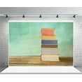 thumbnail image 2 of GreenDecor 7x5ft Stacked Books On Desk Backdrop Classroom Photography Background Kid Child Boy Girl Student Artistic Portrait Vintage Photo Studio Props Video Drape, 2 of 4