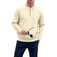 thumbnail image 6 of Shirts for Men Corduroy Crew Neck Half-zip Long-sleeved Top, 6 of 8