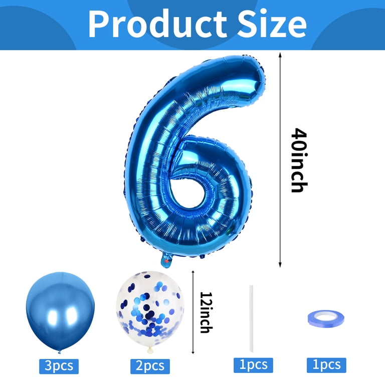 KINBOM Blue Number 9 Foil Balloon | 40 Inch (101cm) Large Inflatable | For Birthday Parties & Celebrations