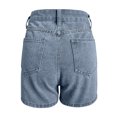 thumbnail image 3 of Hienoo Women's Rivet Denim Shorts Trendy High Rise Jean Shorts with Pockets, Sizes S-XXL, 3 of 7