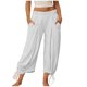 thumbnail image 3 of TaTaai Women's Solid Color Loose Fit Elastic Waist Beam Foot Long Pants Comfortable Casual Trousers with Convenient Side Pockets Versatile Daily Sports and Lounge Pants Gift, 3 of 6